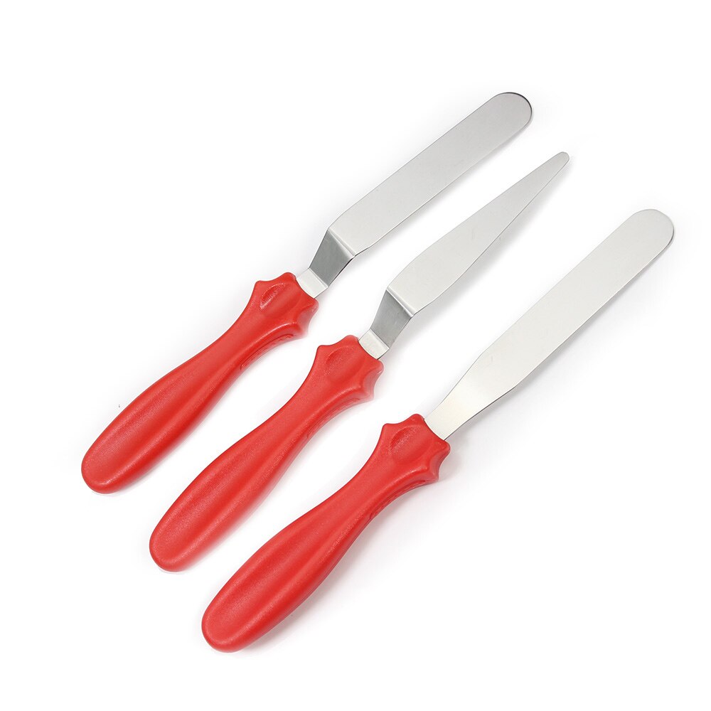 Small Cranked / Angled Spatula Palette Knife set of 3, Cakes / Icing / Sugarcraft / Fondant - Cake decoration tools