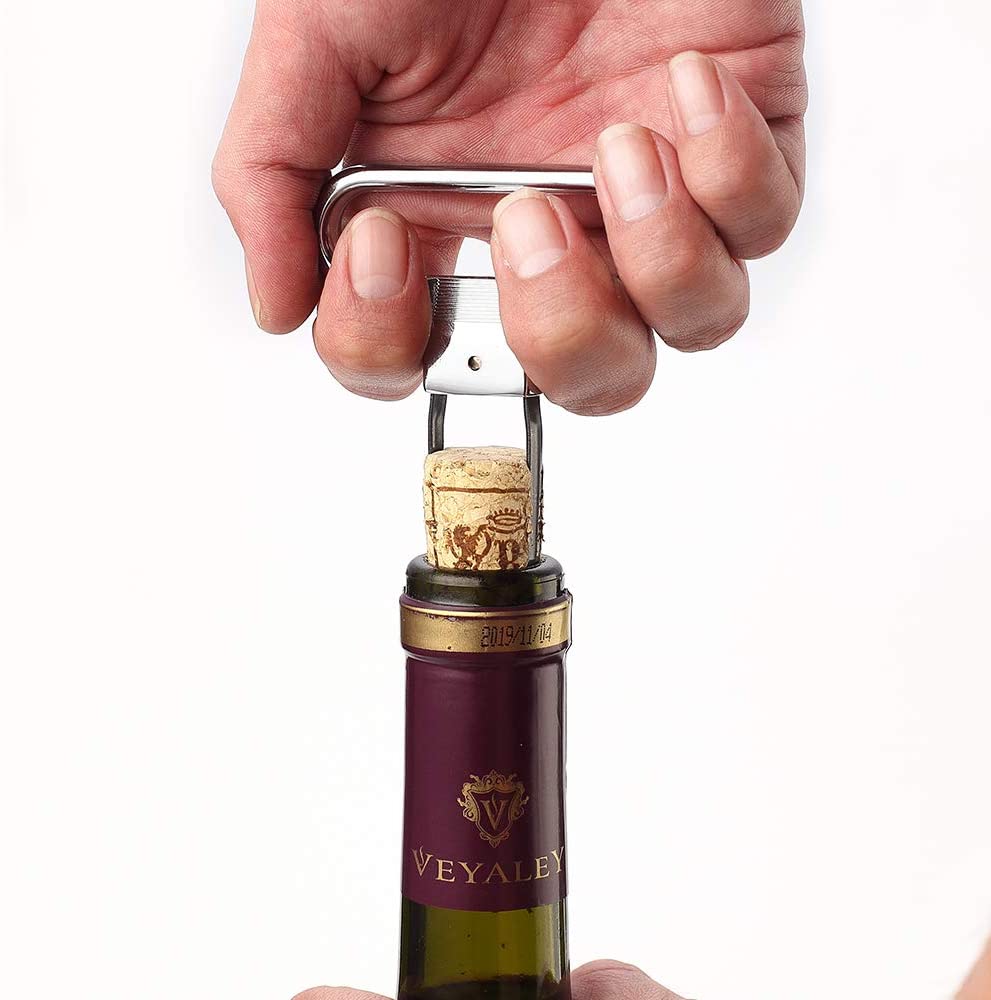 Wine Opener - Two-Prong Cork Puller & Corker with Sleek Case - Durable Stainless Steel Bottle Opener & Beer Opener, Great Gift