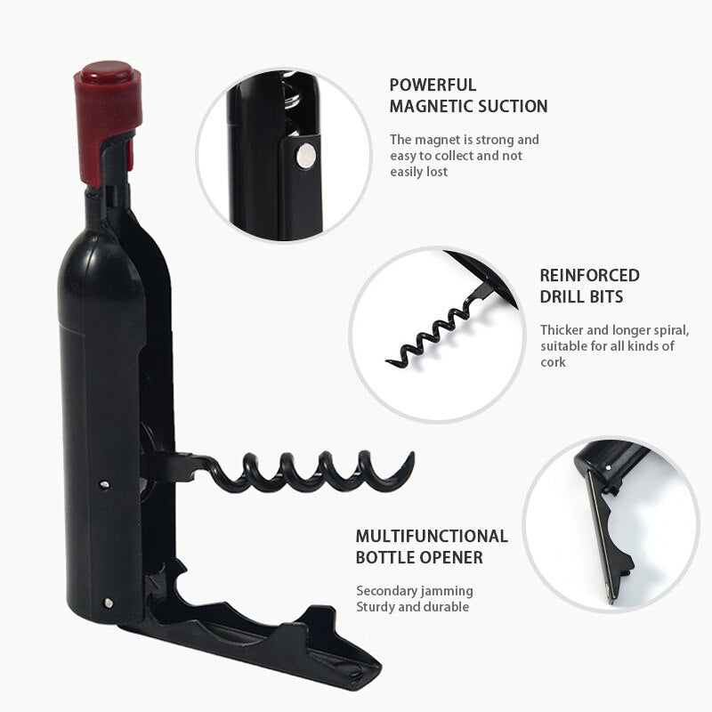 Bottle opener - Premium Wine Corkscrew Wine Shaped Opener - Multifunctional Wine &amp; Beer Cap Openers for Wine Lovers Home Gifts