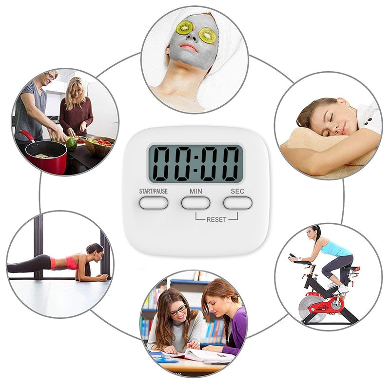 Digital Kitchen Timer, Cooking Timer, Strong Magnet Back, for Cooking Baking Sports Games Office (Battery not Included)