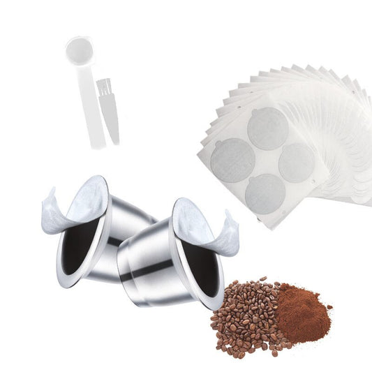 Reusable Espresso Capsules Refillable Coffee Pods, Stainless Steel Cups Filters Compatible for Nespresso Original Line Machines