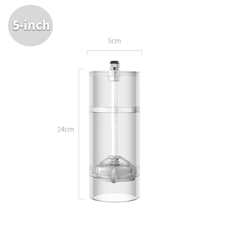Salt and Pepper Grinder Set - Clear Acrylic Manual Spices Mills, Perfect For Sea Salt and Peppercorns, kitchen Accessories