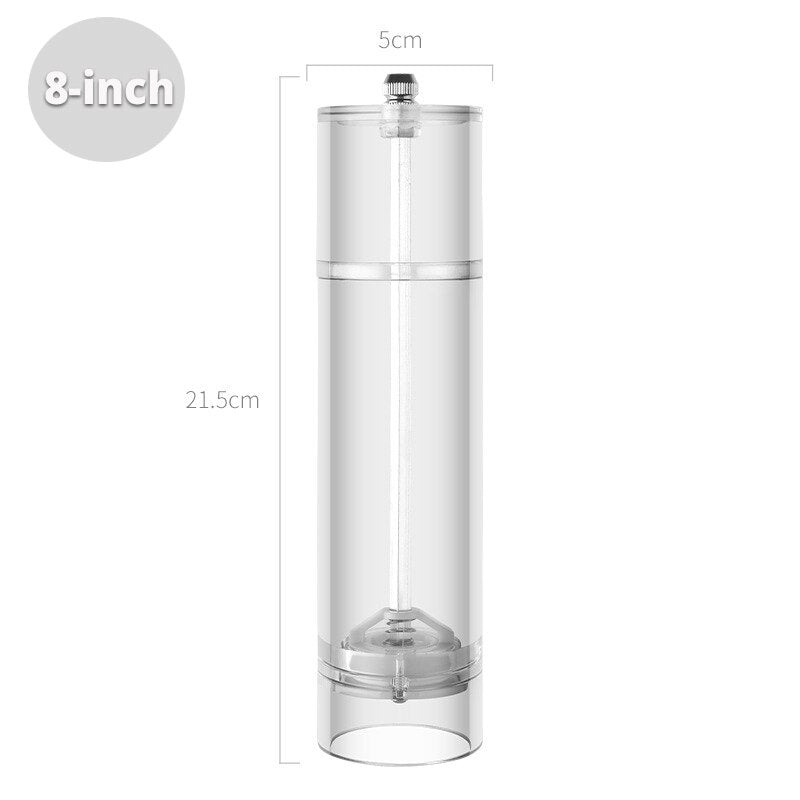 Salt and Pepper Grinder Set - Clear Acrylic Manual Spices Mills, Perfect For Sea Salt and Peppercorns, kitchen Accessories