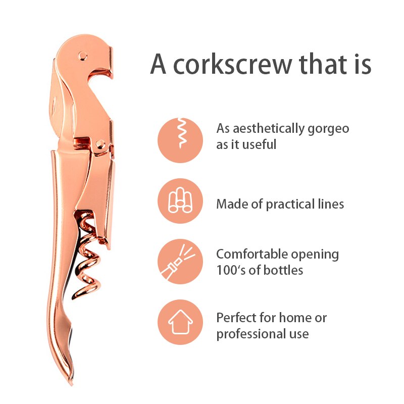 Waiters Corkscrew, Wine Bottle Opener, Stainless Steel Dual Lever System and Integrated Blade Cutter with Opener for Bartenders
