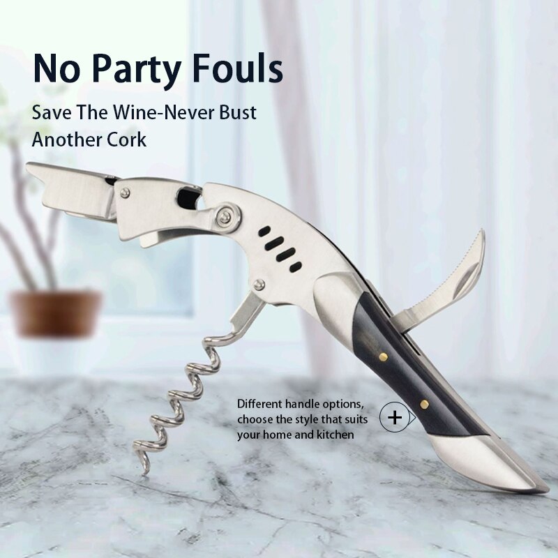 Waiters Corkscrew, Wine Bottle Opener with Foil Cutter, Shark Shaped Wine Key, Gift for Waiters, Bartenders, Sommelier