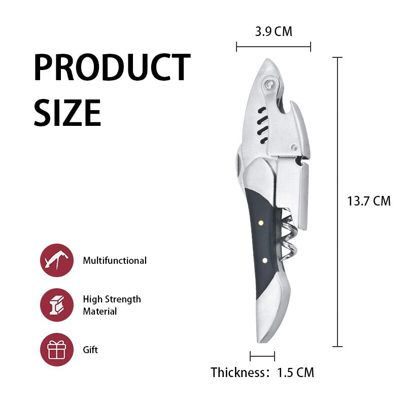 Waiters Corkscrew, Wine Bottle Opener with Foil Cutter, Shark Shaped Wine Key, Gift for Waiters, Bartenders, Sommelier