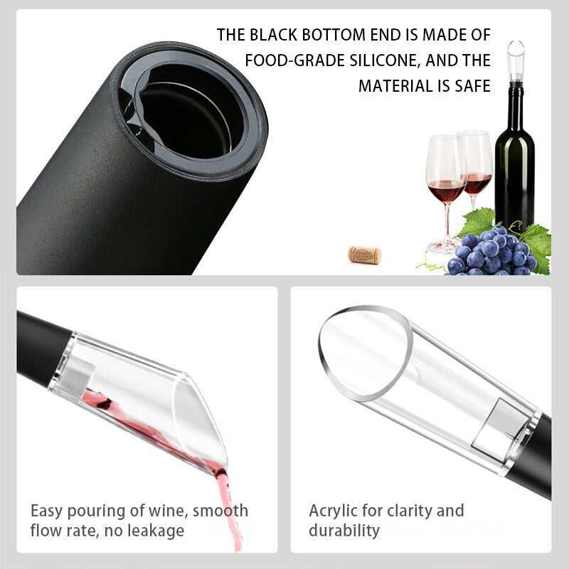 Wine Pourer, No-drips Wine Pourer, Wine Aerator and Pourer Acrylic and Rubber Wine Pourer Aerator Wine Pourer for Wine Lovers